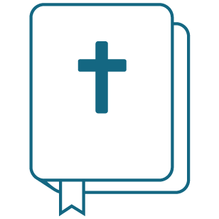 blue icon of a bible