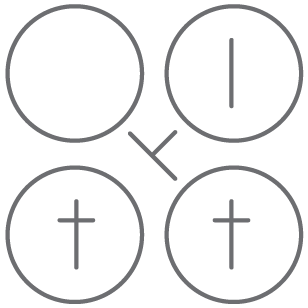 gray icon four circles