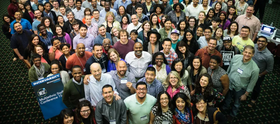 a group photos of staff at multiethnic staff conference 2018