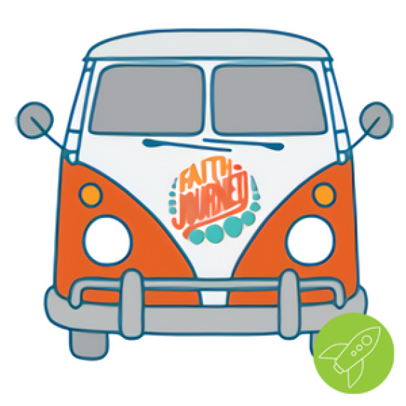 Volkswagen van with faith journey logo